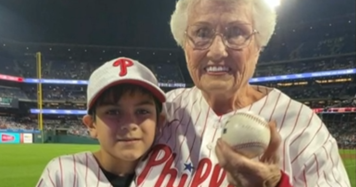 Boy at Phillies game gifts foul ball to fellow fan celebrating her 80th birthday