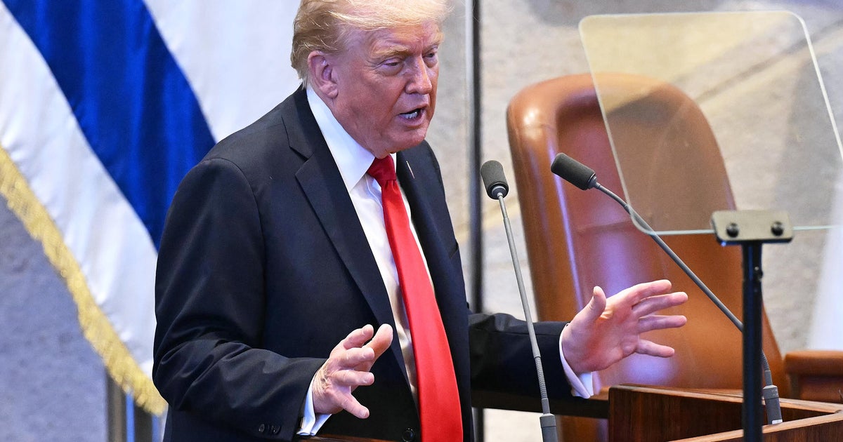 Trump hails "historic dawn of a new Middle East" in speech to Knesset