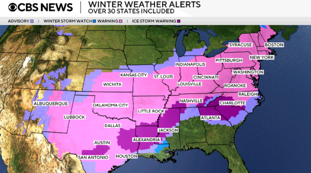 Latest forecast maps show fresh predictions for winter storm