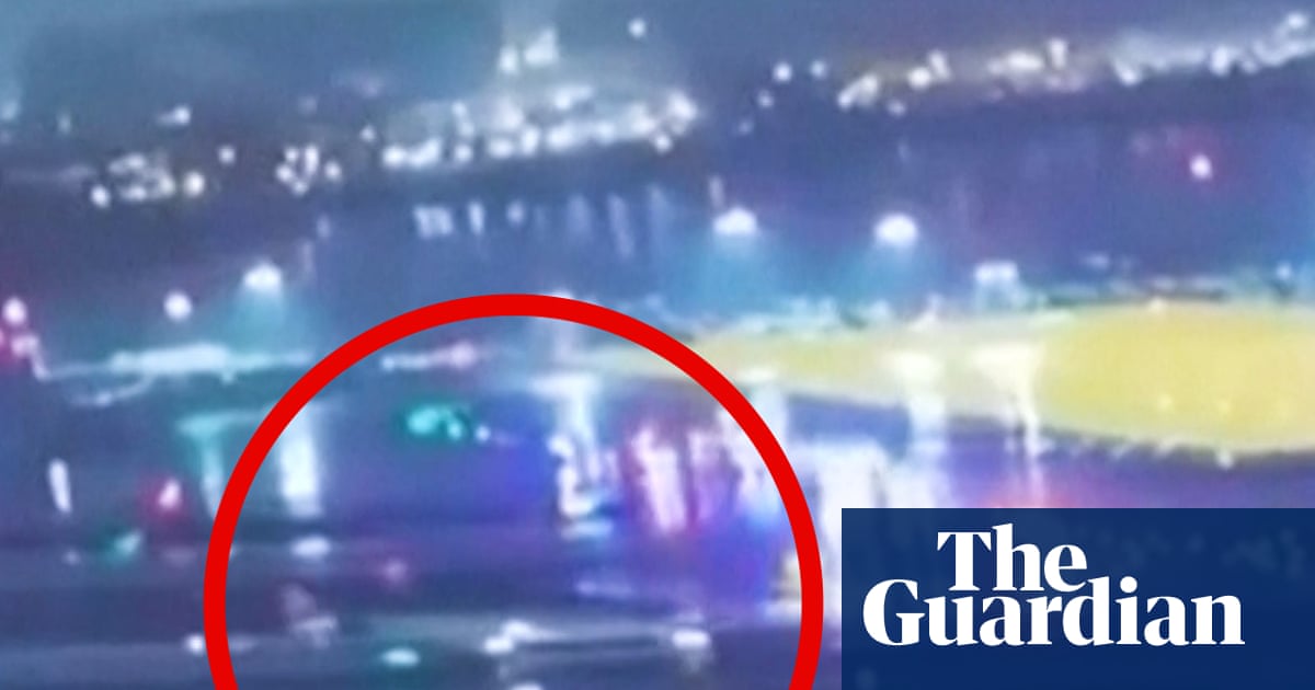 Video shows moments before Air Canada jet collides with a fire truck at LaGuardia Airport – video