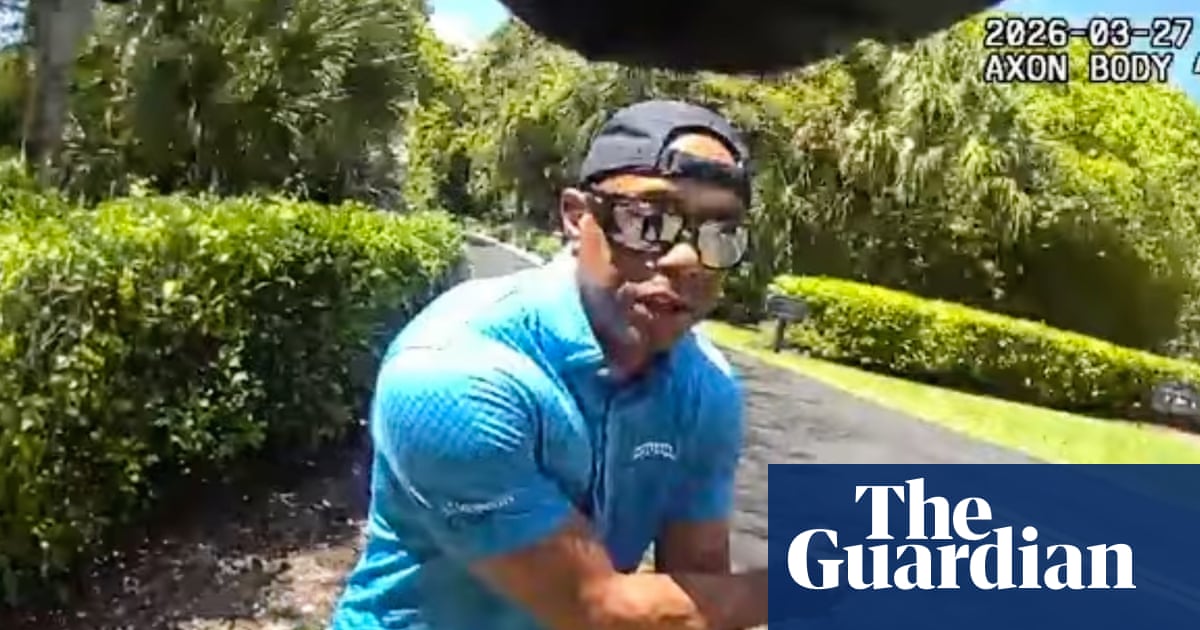 Bodycam footage shows moment Tiger Woods is arrested for DUI – video