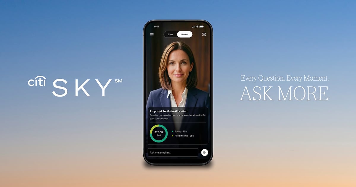 Citi Wealth Launches AI Avatar Citi Sky For Clients