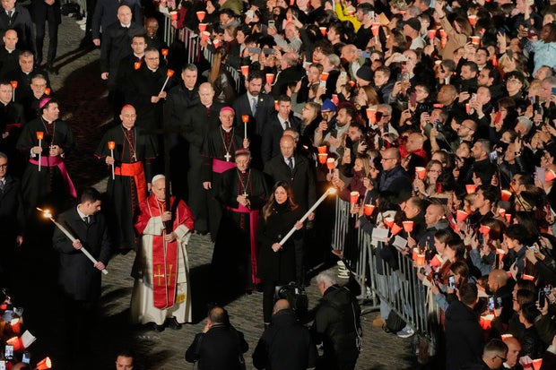 Pope Leo carries cross for all 14 stations during Good Friday procession